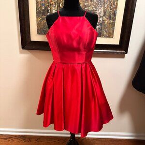 Betsy Adam Red Satin Dress Size 6 - Perfect for Home Coming!
